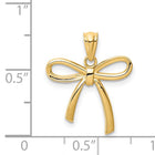 14K Yellow Gold Ribbon Bow Pendant, 20x16mm