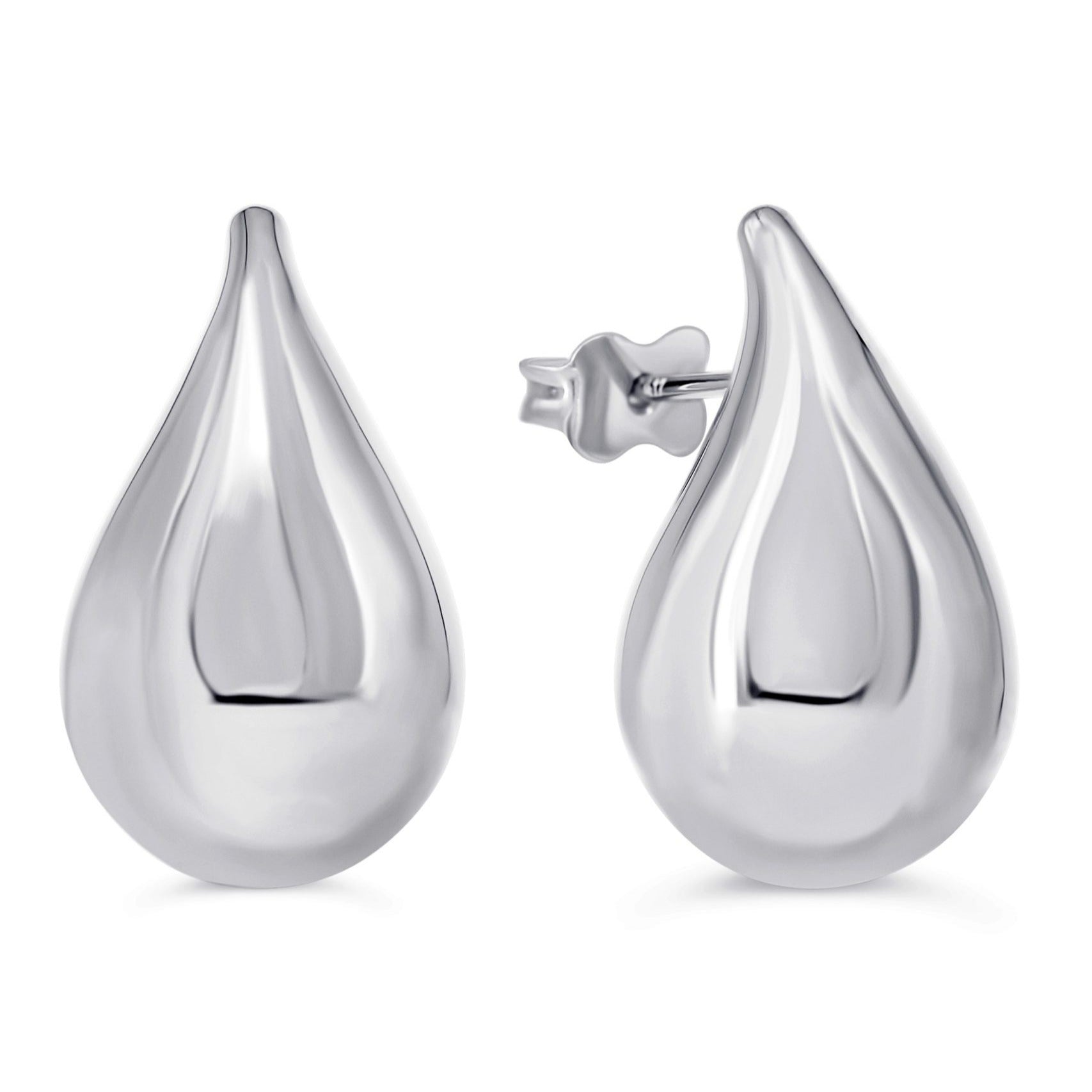10K White Medium Tear Drop Stud