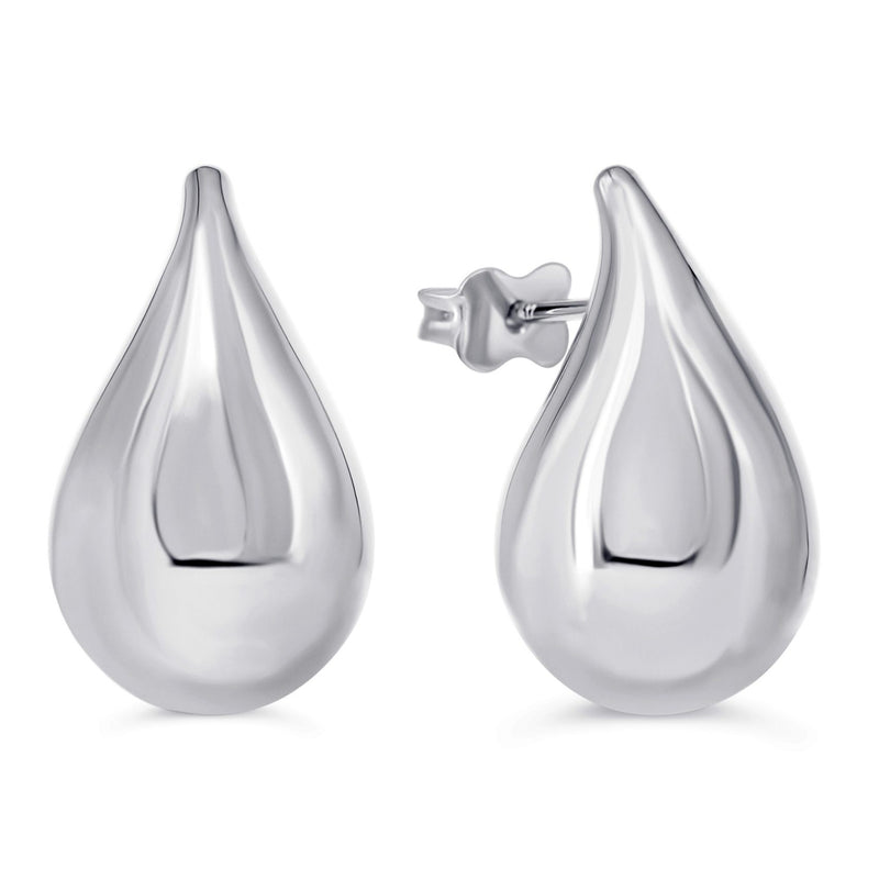 10K White Medium Tear Drop Stud