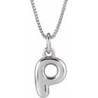 Sterling Silver Initial Bubble 18 Inch Necklace