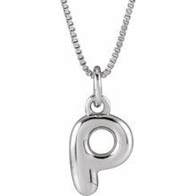 Sterling Silver Initial Bubble 18 Inch Necklace