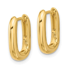 Silver Goldtone Square Puff Hinged Hoops 15mm