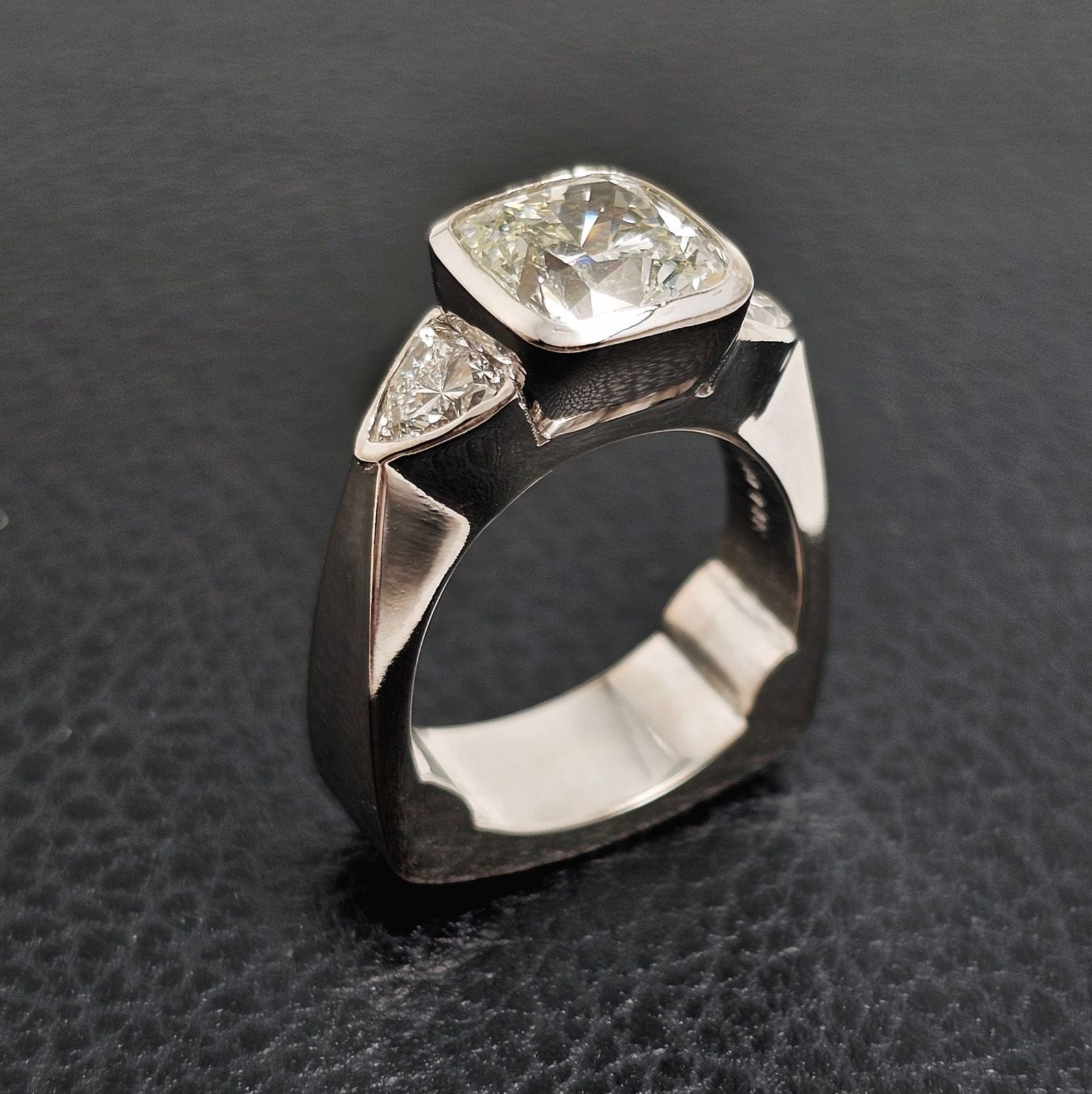 Custom 14K White Gold Trillion Lab-Grown Diamond Semi-Mount
