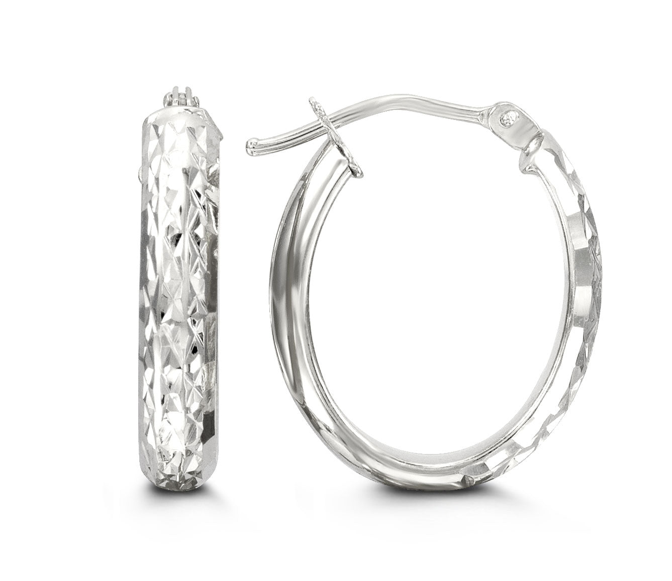 10K White Oval Hoop