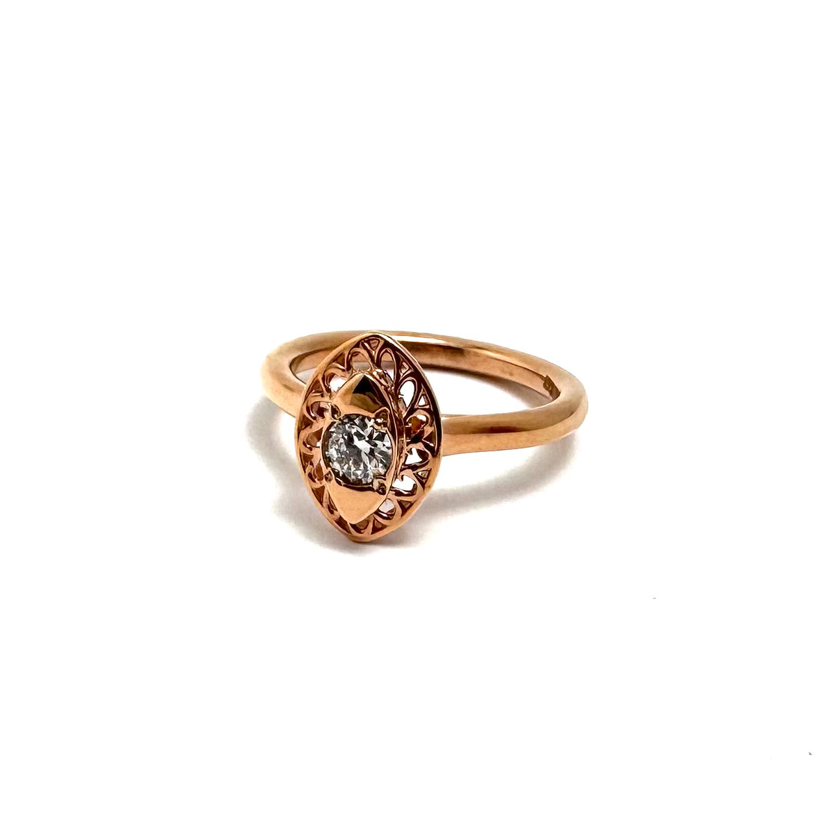 10K Rose Gold 0.23ct Diamond Ladies Ring Size 7
