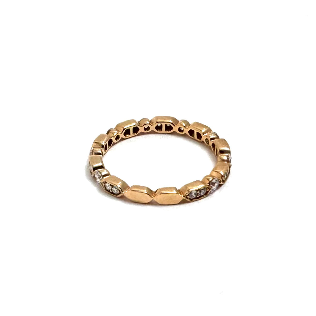 18K Rose Gold Diamond Band 0.44ctw Size Size 6.25