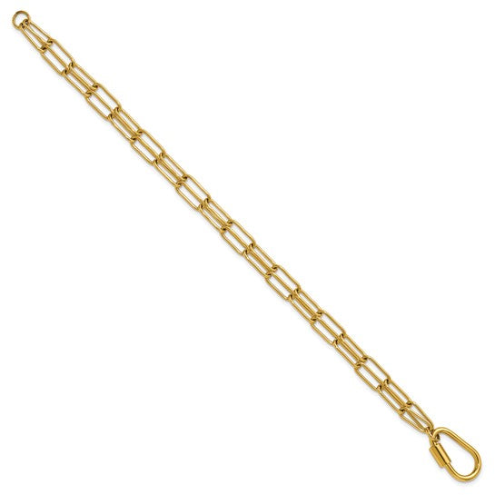 Steel Yellow IP-Plated 8" Double Paperclip Bracelet