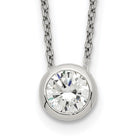 Sterling Silver 8mm CZ Bezel Necklace