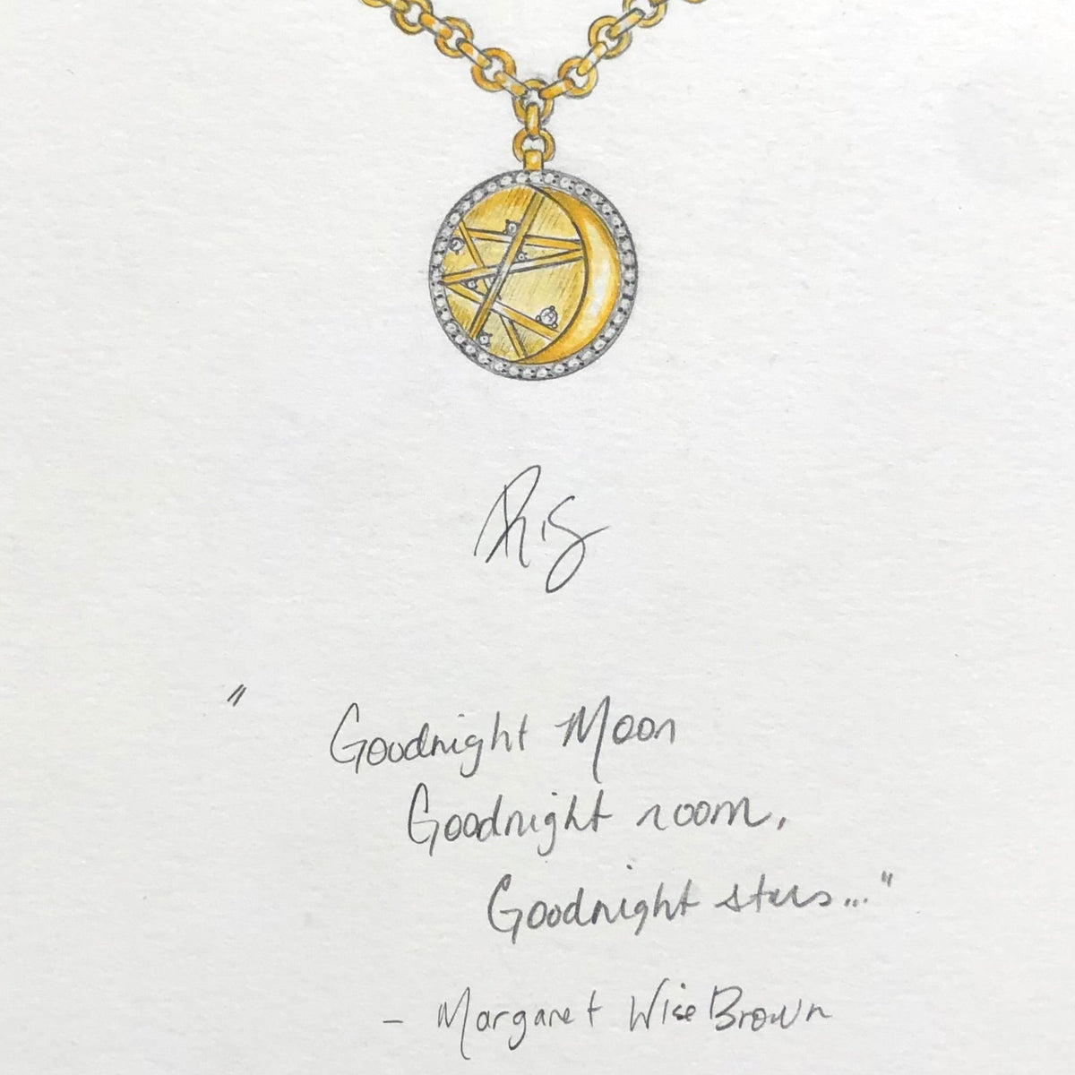 "Good Night Moon" Pendant & Chain
