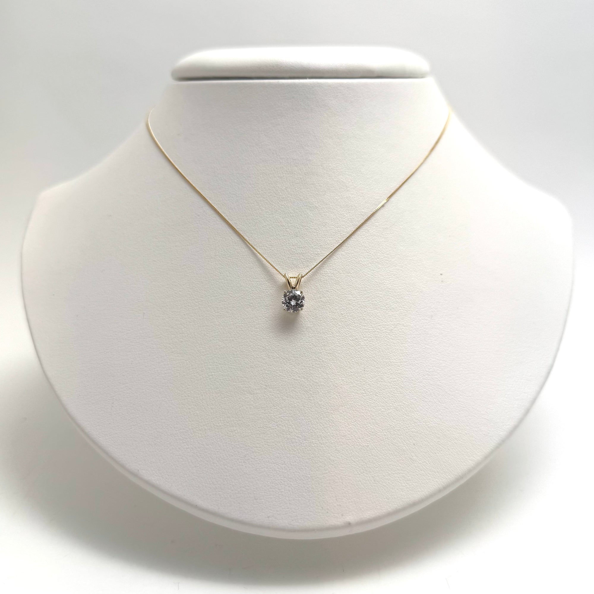 1.00ct Lab Grown Diamond Solitaire Necklace in 10K Yellow Gold