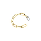 10K Yellow 7.5" Oval Link Diamond Bracelet
