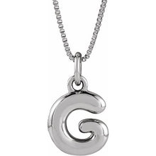 Sterling Silver Initial Bubble 18 Inch Necklace