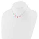 Silver Enameled Hearts Children's 14" Necklace