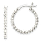 Sterling Silver Beaded Hoop Earrings