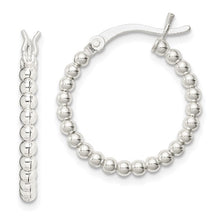 Sterling Silver Beaded Hoop Earrings