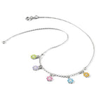 Sterling Silver Enameled Flowers Children's Necklace
