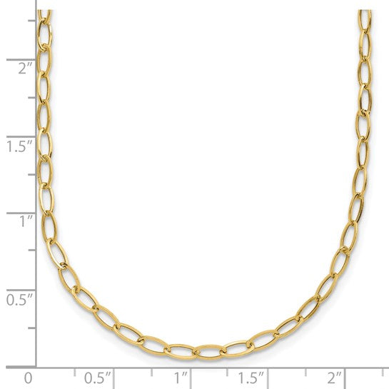10K Yellow Gold 18" Oval Link Necklace