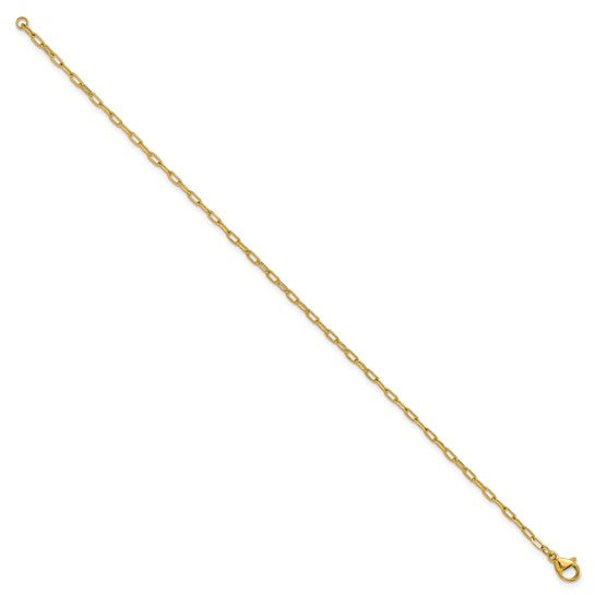 Steel Yellow IP Plated Paperclip Bracelet 7.25"