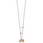 Sterling Silver Heart on Rainbow Childrens Necklace