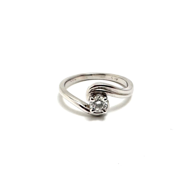 14K White Gold 0.33ct Lab Diamond Bypass Ring Size 7.25