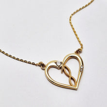 Custom 14K Yellow Gold Heart Infinity Stone Necklace