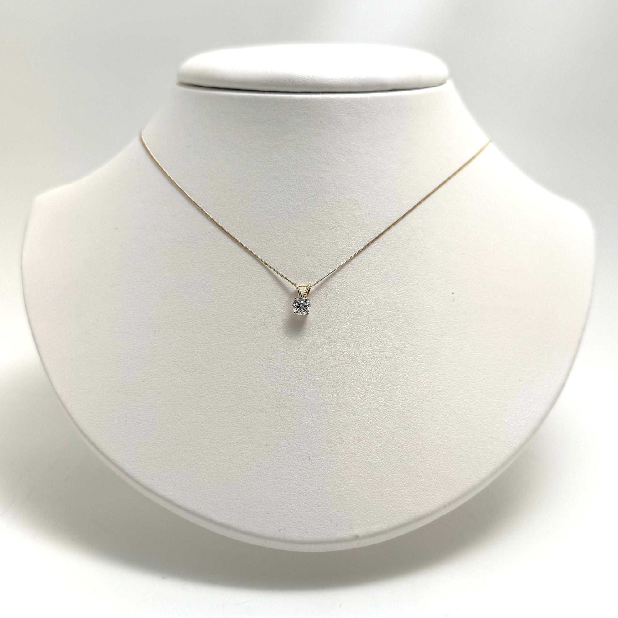 0.50ct Lab Grown Diamond Solitaire Necklace in 10K Yellow Gold
