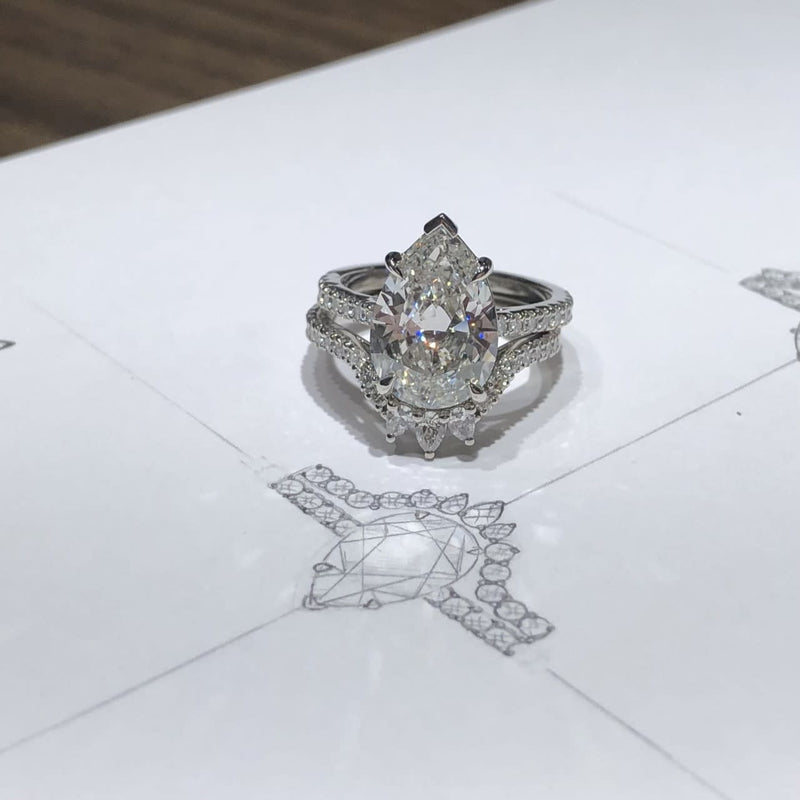 0.47 Platinum Pear Custom Wedding Ring