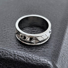 Custom 10K White Gold Pyramid Gents Band with Black Rhodium