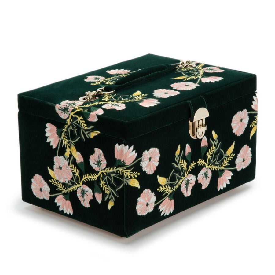 WOLF Zoe Medium Jewellery Box Forest Green