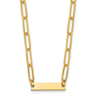 Sterling Silver Gold-Plated Polished Bar Necklace