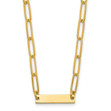 Sterling Silver Gold-Plated Polished Bar Necklace