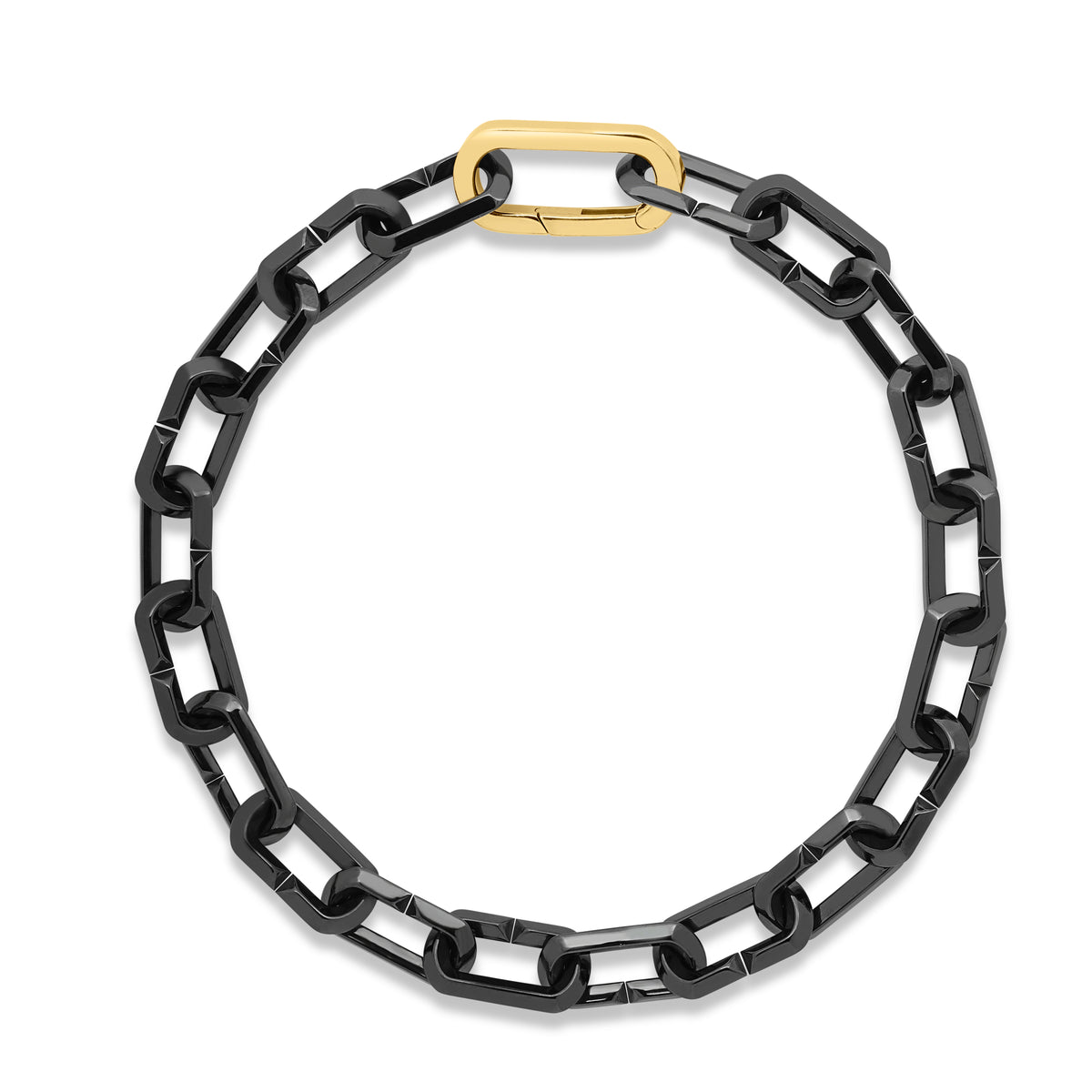 Roberto Coin 18KY & Black Ceramic Link Bracelet