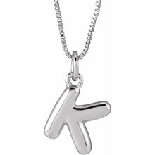 Sterling Silver Initial Bubble 18 Inch Necklace