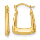 10K Yellow Gold Polished Fancy Knife Edge Hoops, 12x15mm
