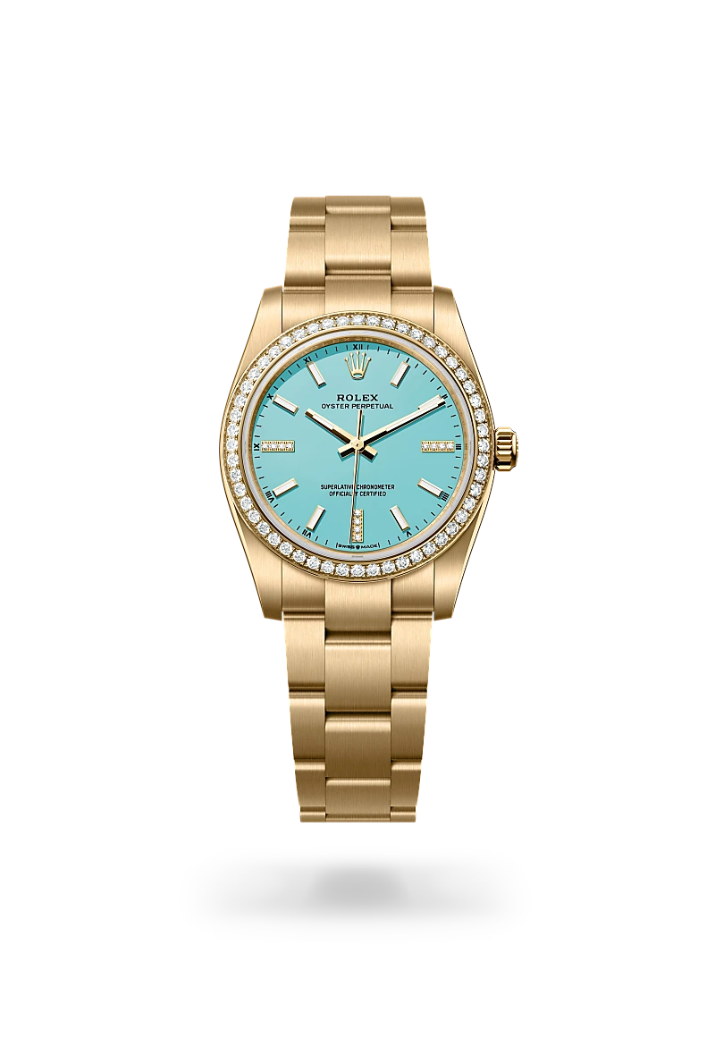 Rolex Oyster Perpetual 34 18 ct yellow gold, M124248RBR-0002 | IJL ...