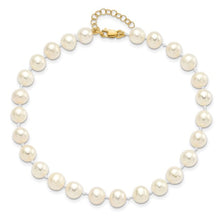 14K Yellow Gold 6-7mm Fresh Water Pearl Necklace, Bracelet & Stud Set
