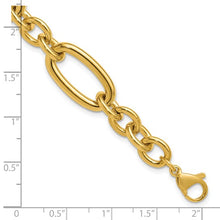 Steel Yellow IP Plated Open Link 7" Bracelet