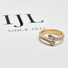 Custom 14K Yellow Gold Bypass Ring Mount for Diamonds