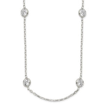 Sterling Silver CZ Station Necklace