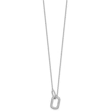 Sterling Silver Brilliant-Cut CZ Oval Links Necklace