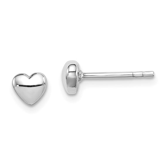 Sterling Silver Polished Heart Post Earrings