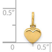 14K Yellow Gold Puffed Heart Pendant, 6x6mm
