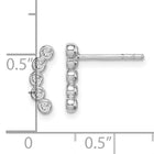 Sterling Silver Five CZ Curved Post Earrings