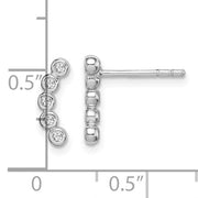 Sterling Silver Five CZ Curved Post Earrings