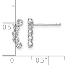 Sterling Silver Five CZ Curved Post Earrings