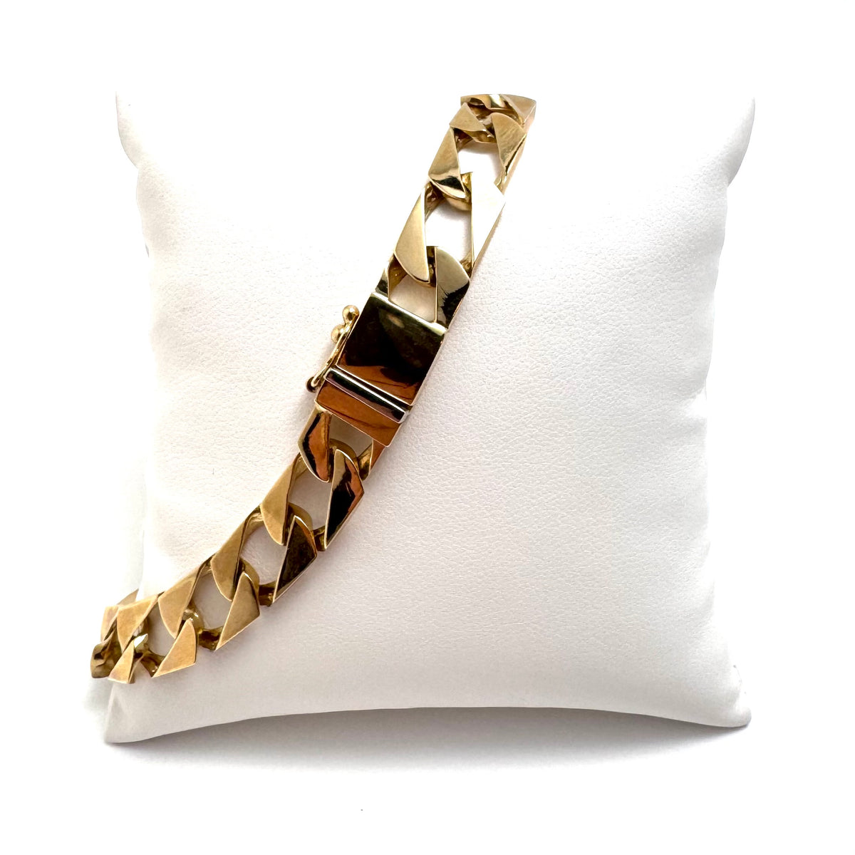 10K Yellow Gold 8.5" 9mm Wide Link Bracelet