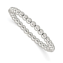 Sterling Silver Polished Bead Stretch Bracelet