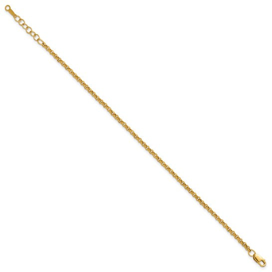 14K Gold Filled 6.5" Rolo Bracelet with 1" Extender