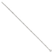 Silver 7" Singapore with Beads Bracelet