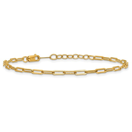 14K Gold Filled 6.5" Paperclip Bracelet (2.5mm)